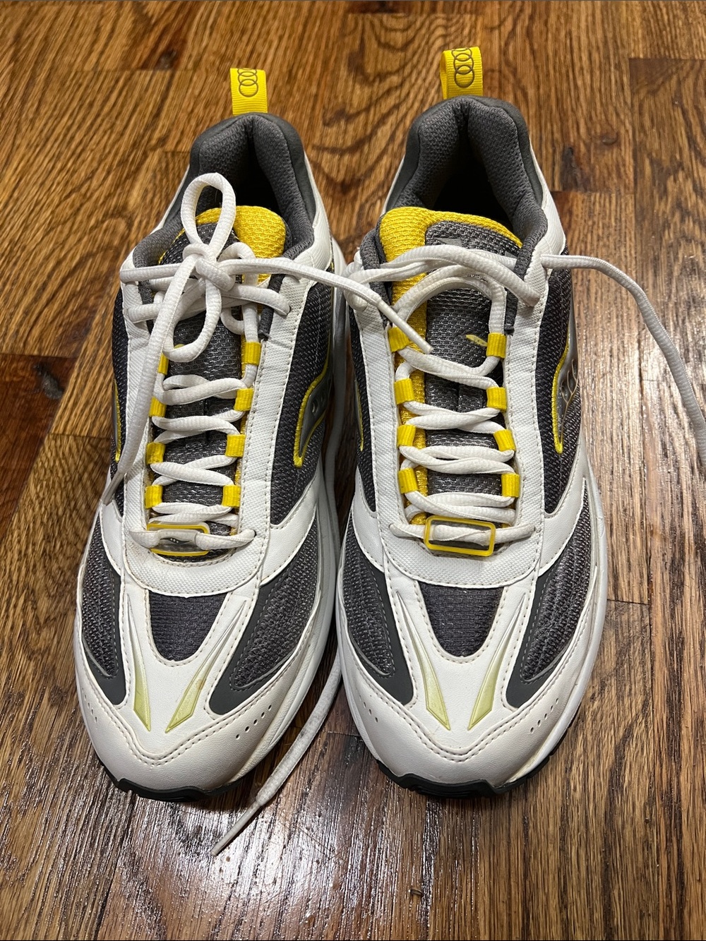Saucony White, Gray & Yellow Men's Running Sneakers